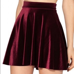 Burgundy velvet skirt
